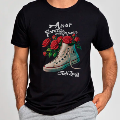 T-Shirt Preta – Passos em Flor